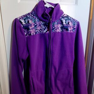 Purple fleece w/tie dye shoulders